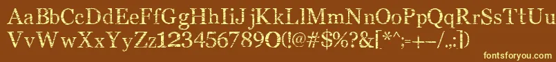 SmMiddlism-fontti – keltaiset fontit ruskealla taustalla