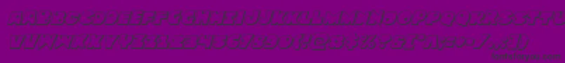 Weitere Informationen zur Zounderkite3Dital-Schriftart Zounderkite3Dital-Schriftart – Schwarze Schriften auf violettem Hintergrund