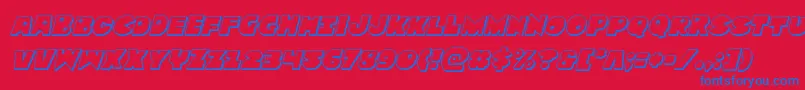 フォントZounderkite3Dital – 赤い背景に青い文字