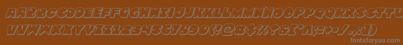 Zounderkite3Dital-fontti – harmaat kirjasimet ruskealla taustalla
