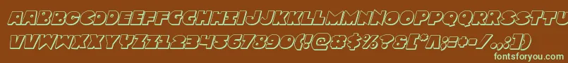 Zounderkite3Dital-fontti – vihreät fontit ruskealla taustalla