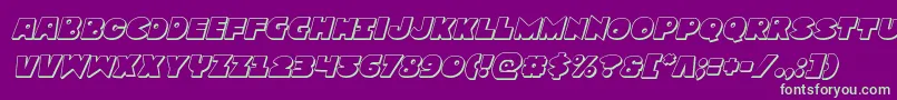 Zounderkite3Dital Font – Green Fonts on Purple Background