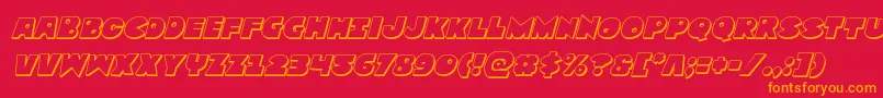 Zounderkite3Dital Font – Orange Fonts on Red Background