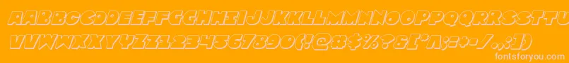 Zounderkite3Dital-fontti – vaaleanpunaiset fontit oranssilla taustalla