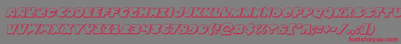 Шрифт Zounderkite3Dital – красные шрифты на сером фоне