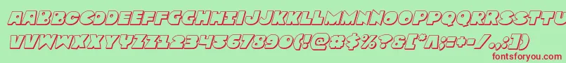 Шрифт Zounderkite3Dital – красные шрифты на зелёном фоне