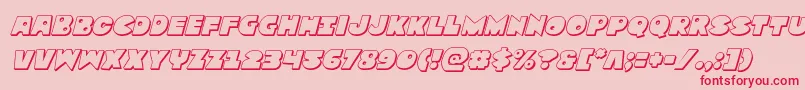 Zounderkite3Dital-Schriftart – Rote Schriften auf rosa Hintergrund