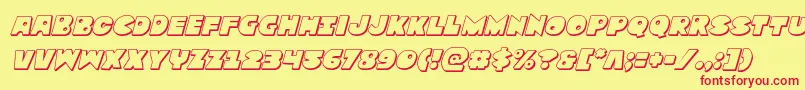 Zounderkite3Dital Font – Red Fonts on Yellow Background