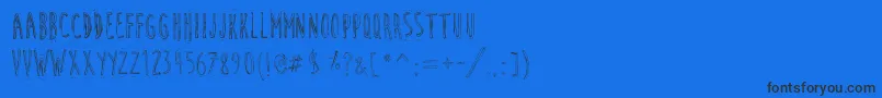 CuteCartoon-Schriftart – Schwarze Schriften auf blauem Hintergrund