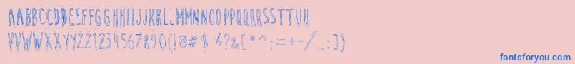 CuteCartoon Font – Blue Fonts on Pink Background
