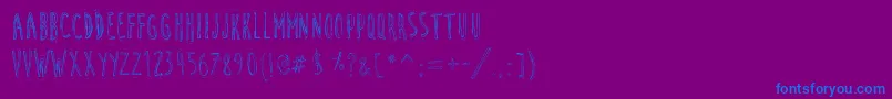 CuteCartoon-Schriftart – Blaue Schriften auf violettem Hintergrund