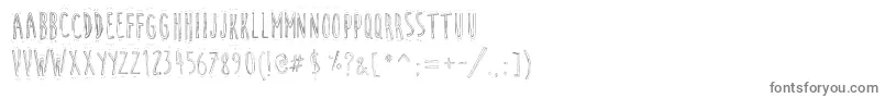 CuteCartoon-Schriftart – Graue Schriften auf weißem Hintergrund