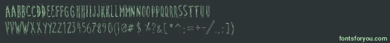 CuteCartoon Font – Green Fonts on Black Background