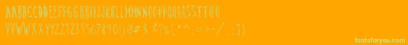 CuteCartoon Font – Green Fonts on Orange Background