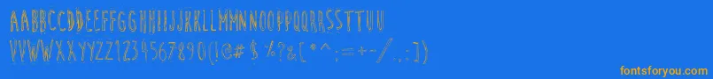 CuteCartoon Font – Orange Fonts on Blue Background