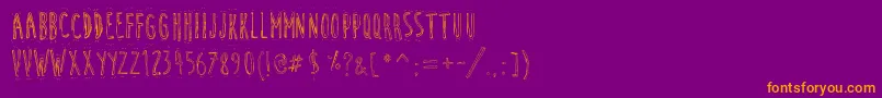 fuente CuteCartoon – Fuentes Naranjas Sobre Fondo Morado