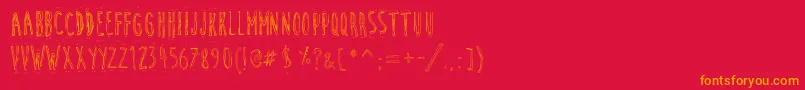 CuteCartoon Font – Orange Fonts on Red Background