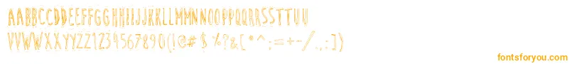 CuteCartoon-fontti – oranssit fontit valkoisella taustalla