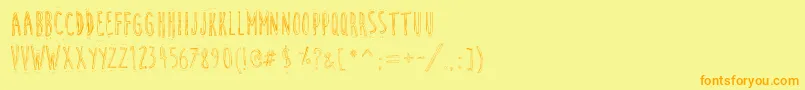 CuteCartoon Font – Orange Fonts on Yellow Background