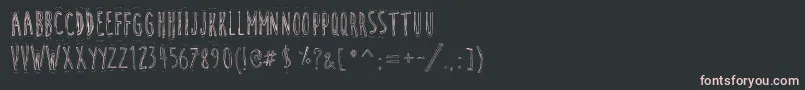CuteCartoon-fontti – vaaleanpunaiset fontit mustalla taustalla
