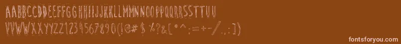 CuteCartoon Font – Pink Fonts on Brown Background