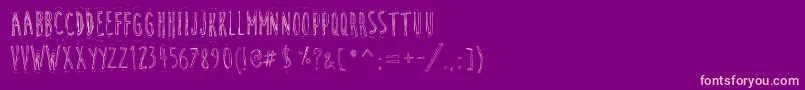 CuteCartoon-fontti – vaaleanpunaiset fontit violetilla taustalla