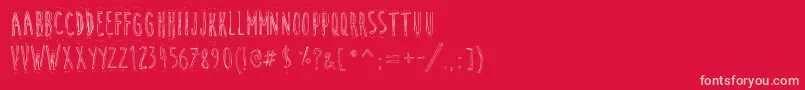 CuteCartoon Font – Pink Fonts on Red Background
