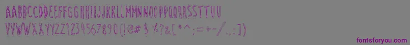 CuteCartoon-Schriftart – Violette Schriften auf grauem Hintergrund