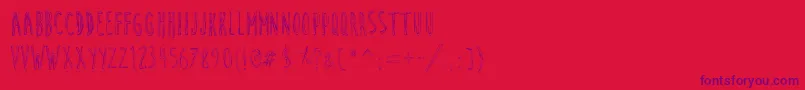 CuteCartoon Font – Purple Fonts on Red Background