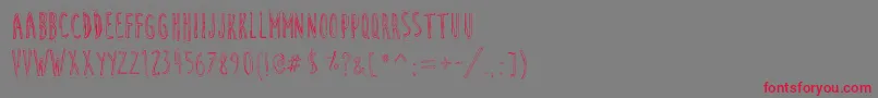 CuteCartoon Font – Red Fonts on Gray Background