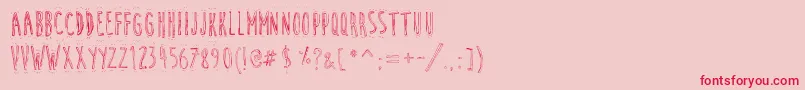 CuteCartoon Font – Red Fonts on Pink Background