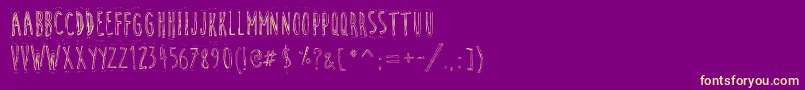 Fonte CuteCartoon – fontes amarelas em um fundo roxo