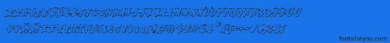 Earthshake3Dital-Schriftart – Schwarze Schriften auf blauem Hintergrund