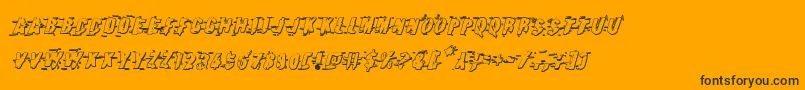 Earthshake3Dital-Schriftart – Schwarze Schriften auf orangefarbenem Hintergrund