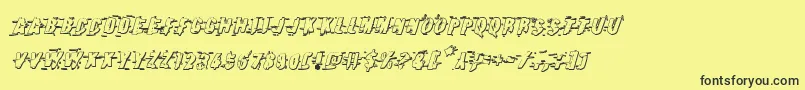 Weitere Informationen zur Earthshake3Dital-Schriftart Earthshake3Dital-Schriftart – Schwarze Schriften auf gelbem Hintergrund