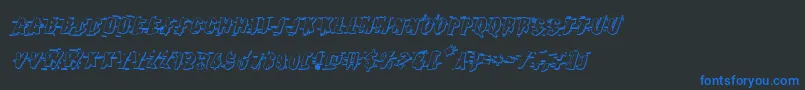 フォントEarthshake3Dital – 黒い背景に青い文字