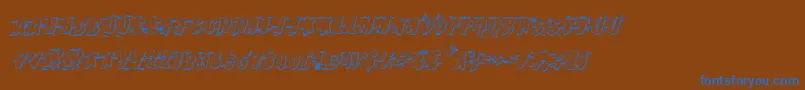 Earthshake3Dital-Schriftart – Blaue Schriften auf braunem Hintergrund