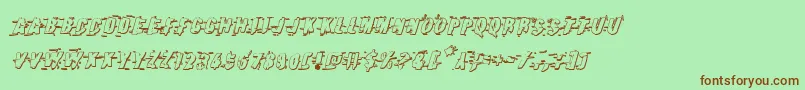 Earthshake3Dital-Schriftart – Braune Schriften auf grünem Hintergrund