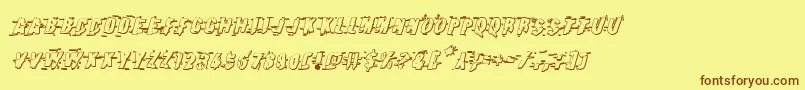 Earthshake3Dital Font – Brown Fonts on Yellow Background