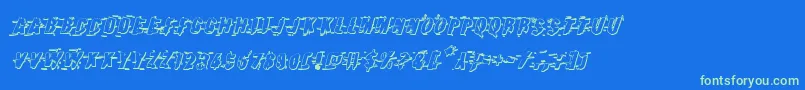 Earthshake3Dital Font – Green Fonts on Blue Background