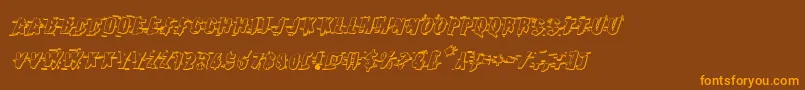 Earthshake3Dital-Schriftart – Orangefarbene Schriften auf braunem Hintergrund