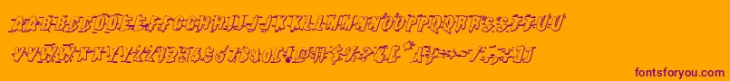 Earthshake3Dital-Schriftart – Violette Schriften auf orangefarbenem Hintergrund