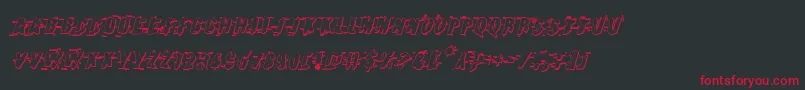 フォントEarthshake3Dital – 黒い背景に赤い文字