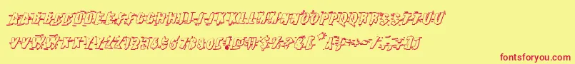 Earthshake3Dital Font – Red Fonts on Yellow Background