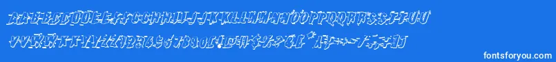 Earthshake3Dital-Schriftart – Weiße Schriften auf blauem Hintergrund