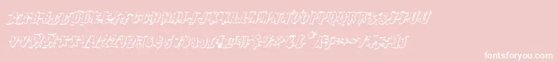 Earthshake3Dital-Schriftart – Weiße Schriften auf rosa Hintergrund