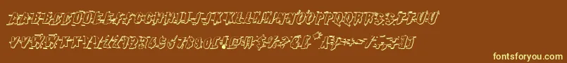 Earthshake3Dital Font – Yellow Fonts on Brown Background