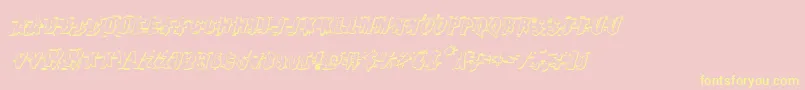 Earthshake3Dital-Schriftart – Gelbe Schriften auf rosa Hintergrund