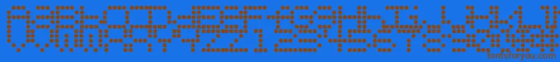 Urlybird-Schriftart – Braune Schriften auf blauem Hintergrund