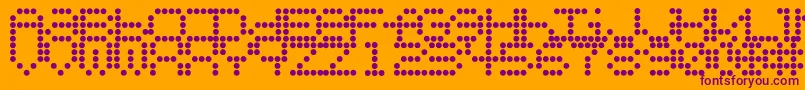 Urlybird-Schriftart – Violette Schriften auf orangefarbenem Hintergrund